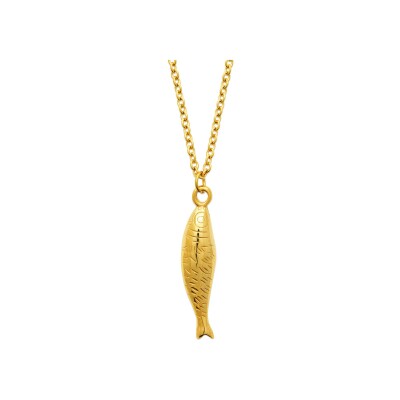 Collier en acier pvd doré