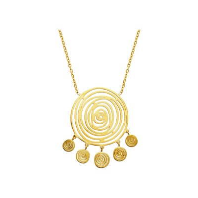 Collier en acier pvd doré