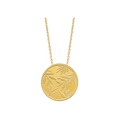 Collier en acier pvd doré