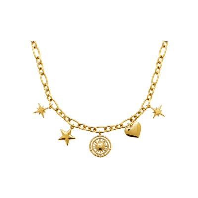 Collier en acier pvd doré