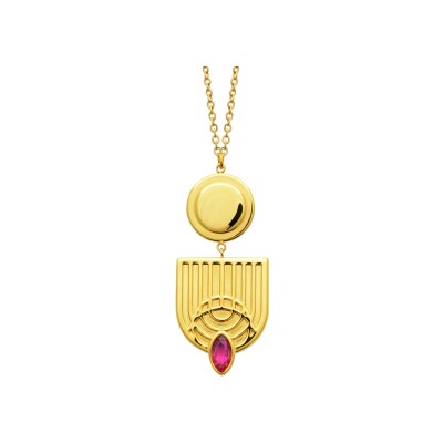 Collier en acier pvd doré et cristal