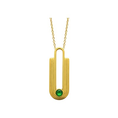 Collier en acier pvd doré et cristal