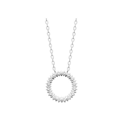 Collier en argent rhodié et oxyde de zirconium