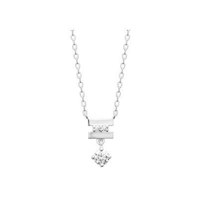 Collier en argent rhodié et oxyde de zirconium