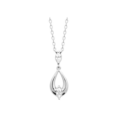 Collier en argent rhodié et oxyde de zirconium