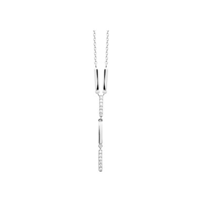 Collier en argent rhodié et oxyde de zirconium