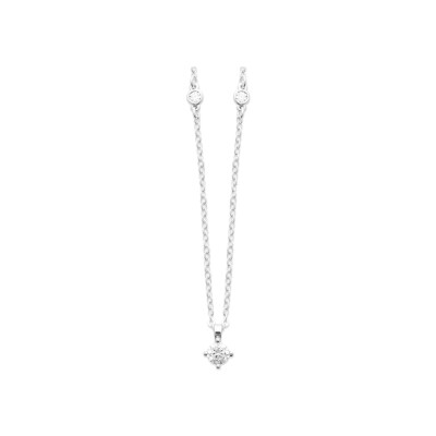 Collier en argent rhodié et oxyde de zirconium