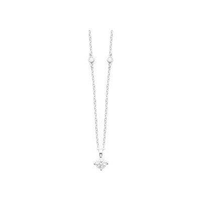 Collier en argent rhodié et oxyde de zirconium
