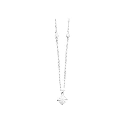 Collier en argent rhodié et oxyde de zirconium