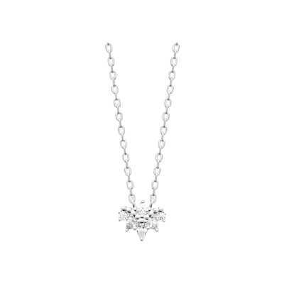 Collier en argent rhodié et oxyde de zirconium