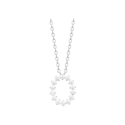 Collier en argent rhodié et oxyde de zirconium