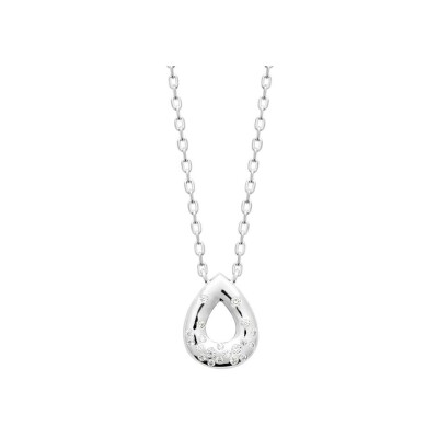 Collier en argent rhodié et oxyde de zirconium