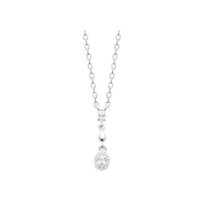 Collier en argent rhodié et oxyde de zirconium