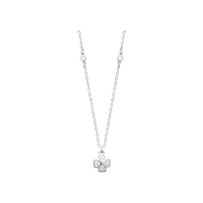 Collier en argent rhodié et oxyde de zirconium