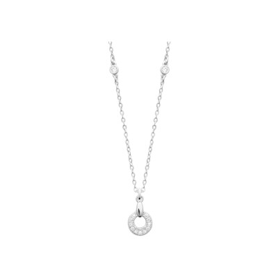 Collier en argent rhodié et oxyde de zirconium