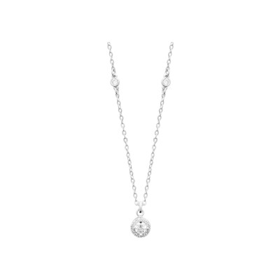 Collier en argent rhodié et oxyde de zirconium