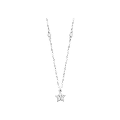 Collier en argent rhodié et oxyde de zirconium