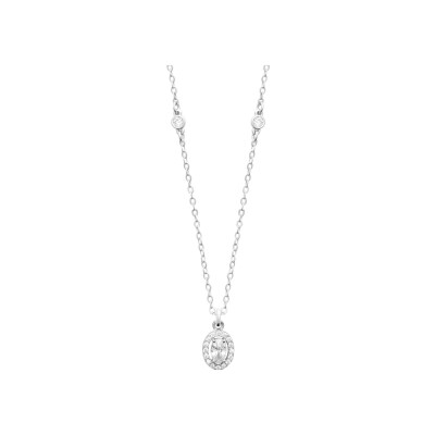Collier en argent rhodié et oxyde de zirconium