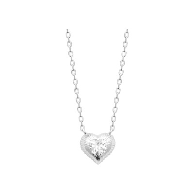 Collier en argent rhodié et oxyde de zirconium