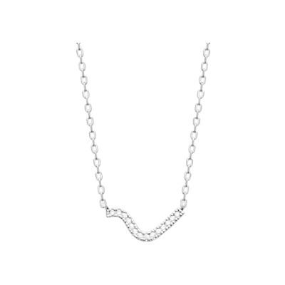 Collier en argent rhodié et oxyde de zirconium