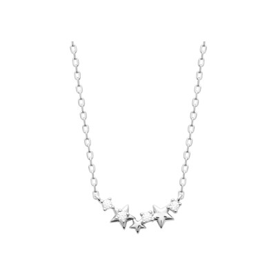 Collier en argent rhodié et oxyde de zirconium