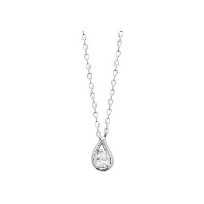 Collier en argent rhodié et oxyde de zirconium