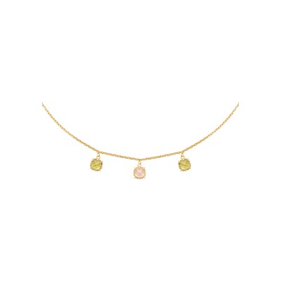 Collier en plaqué or et pierre naturelle