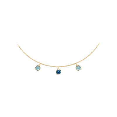 Collier en plaqué or et pierre naturelle