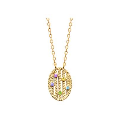 Collier en plaqué or et pierre naturelle