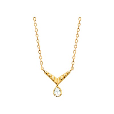 Collier en plaqué or et oxyde de zirconium
