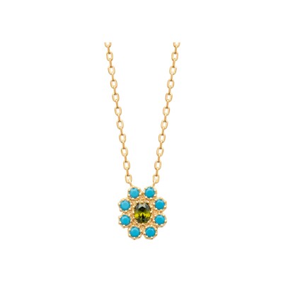 Collier en plaqué or et pierre naturelle
