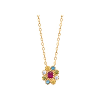Collier en plaqué or et pierre naturelle