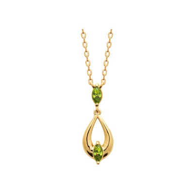Collier en plaqué or et pierre naturelle