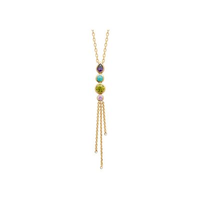 Collier en plaqué or et pierre naturelle
