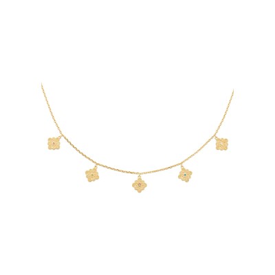 Collier en plaqué or et pierre naturelle