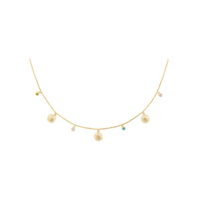 Collier en plaqué or et pierre naturelle