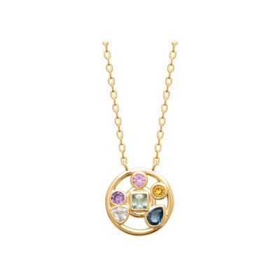 Collier en plaqué or et pierre naturelle