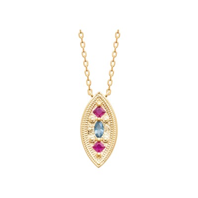 Collier en plaqué or et pierre naturelle