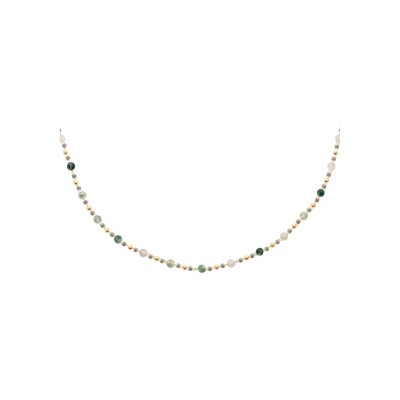 Collier en plaqué or et agate