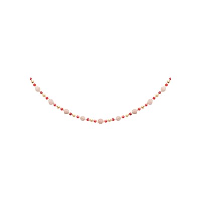 Collier en plaqué or et tourmaline rose