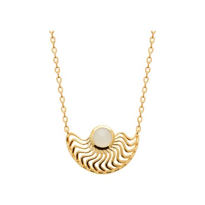 Collier en plaqué or et pierre de lune