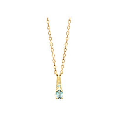 Collier en plaqué or et pierre naturelle