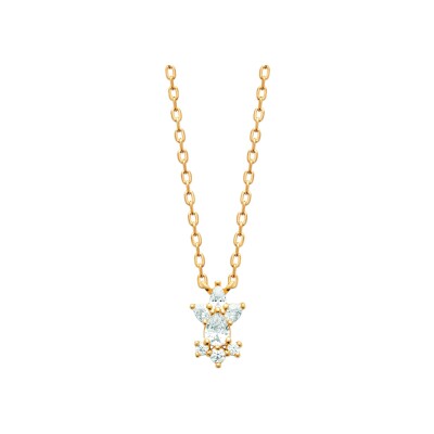 Collier en plaqué or et oxyde de zirconium