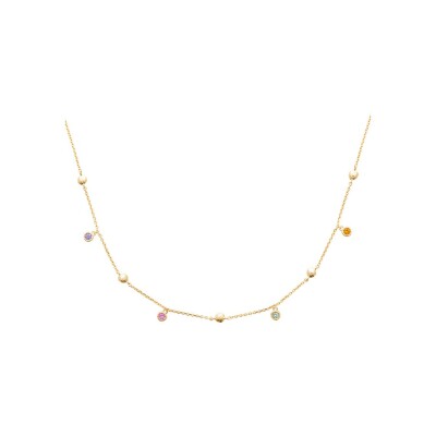 Collier en plaqué or et pierre naturelle