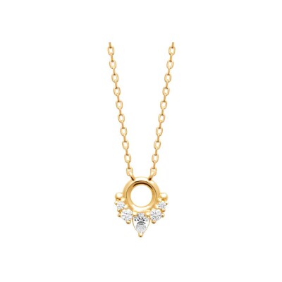 Collier en plaqué or et oxyde de zirconium
