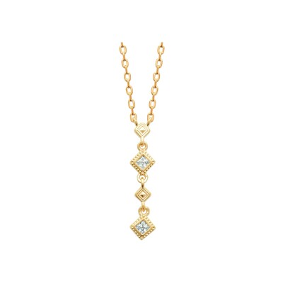 Collier en plaqué or et oxyde de zirconium