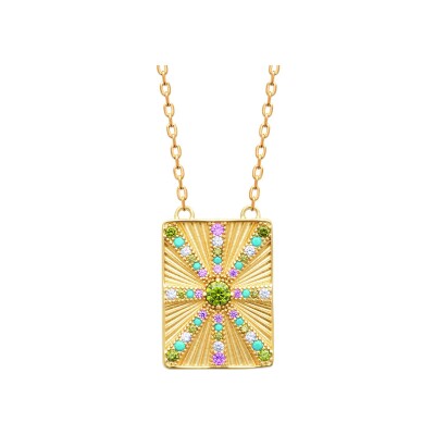 Collier en plaqué or et pierre naturelle