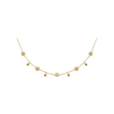 Collier en plaqué or et pierre naturelle