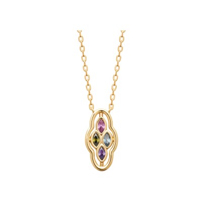 Collier en plaqué or et pierre naturelle
