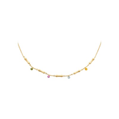 Collier en plaqué or et pierre naturelle